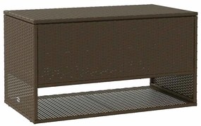 Barna polyrattan kültéri párna doboz 100x55x55,5 cm