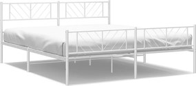 vidaXL fehér fém ágykeret fej- és lábtámlával 180 x 200 cm