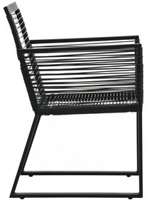 vidaXL 5 részes fekete PVC rattan kültéri étkezőgarnitúra