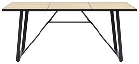 Tölgyszínű MDF étkezőasztal 200 x 100 x 75 cm