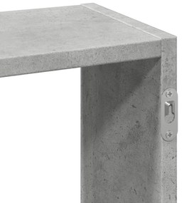 betonszürke szerelt fa fali polc 159 x 18 x 66 cm