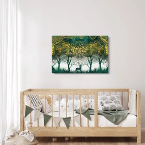 Kép - Szarvas a zöld erdőben (90x60 cm)
