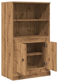 kézműves tölgy színű szerelt fa magasszekrény 60x35,5x103,5 cm