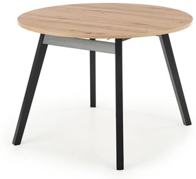 Asztal Houston 981Artisan tölgy, Fekete, 73cm, Hosszabbíthatóság, Természetes fa furnér, Fa