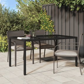 Kerti Étkezőasztal Fekete 150x90x75 cm Polirattan