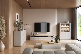 Elivo komód 150 cm fiókokkal - kasmír / olajozott tölgy