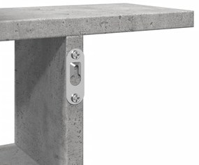 2 db betonszürke szerelt fa fali polc 50 x 12 x 50 cm