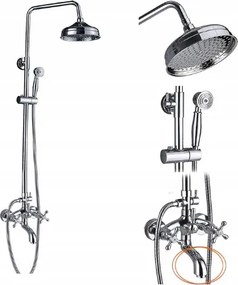 Zuhanyszett Esőztetővel Kifolyócsővel Króm