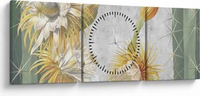Kép - virágzó kaktuszok (órával) (90x30 cm)