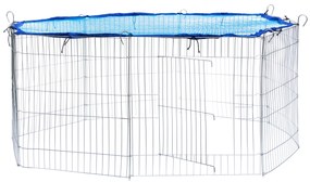 tectake 402393 állatkifutó biztonsági hálóval ø145 cm - kék