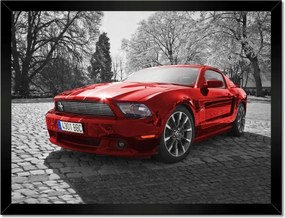 Poszterek keretben 40x30 Piros Mustang