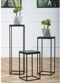 BASICLOFT virágtartó állvány 60x24 cm fekete