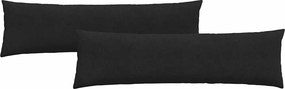 vidaXL Kanapé párnák 2 pcs Fekete 145 x 40 cm szövet