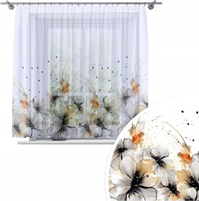 Függöny Kész Fátyol 200X150 Festett Mintás Béka Szalag Függöny 202