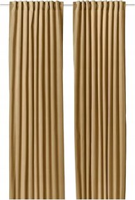 Ikea Sanela Függöny, 2 db, bézs-sárga/szalagos, 140x300 cm Bársony