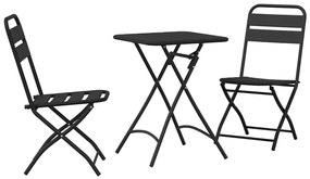 vidaXL Bisztró készlet 3 pcs Antracit Acél