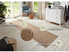 Világosbarna kültéri-beltéri futószőnyeg 80x250 cm Nature – Hanse Home