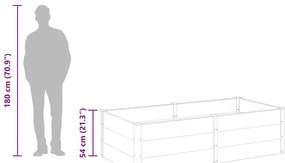 szürke WPC kerti magaságyás 200 x 100 x 54 cm