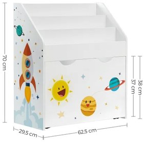 Gyerek könyvespolc fiókkal ANET fehér