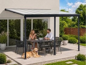 alumínium pergola LANITPLAST WALL 43 antracit + opal PC LG2124