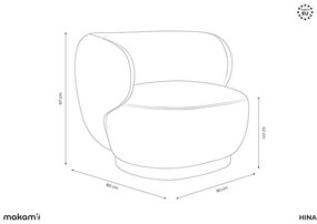 Mustársárga fotel Hina – Makamii