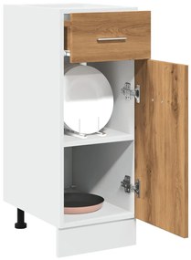 “Lyon” kézműves tölgyszínű szerelt fa fiókos alsószekrény