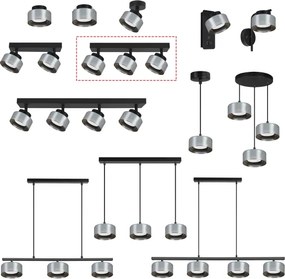 Brilagi - AURA LUX 3xGX53/30W/230V spotlámpa, fekete/füstszínű