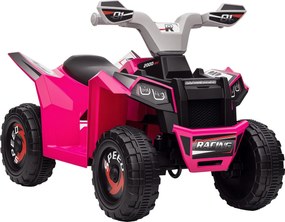 HOMCOM Elektromos Gyerek Quad 6V 1,5-3 Éves Gyermekeknek Előre és Hátra Szakaszolóval, Rózsaszín | Aosom