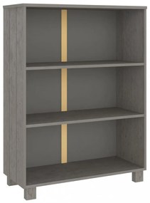HAMAR világosszürke tömör fenyőfa könyvszekrény 85x35x112 cm