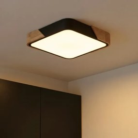 Brilagi - Fényerőszabályozható LED lámpatest PILANA LED/48W/230V tölgy/fekete 42x42 cm + távirányító