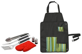 Grillező eszközök rozsdamentes acél 7 db + kötény