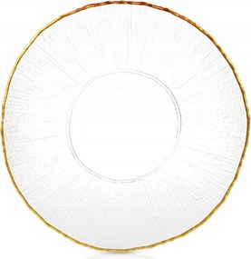 Ebédlő Tányér Üveglap Arany Nagy Kerek Elegáns Tálalás