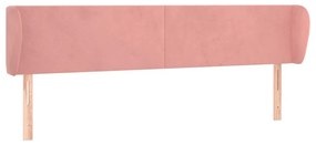rózsaszín bársony fejtámla szárnyakkal 163x23x78/88 cm