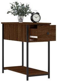 2 db barna tölgyszínű szerelt fa éjjeliszekrény 30x60x60 cm