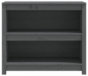 szürke tömör fenyőfa könyvszekrény 80 x 35 x 68 cm