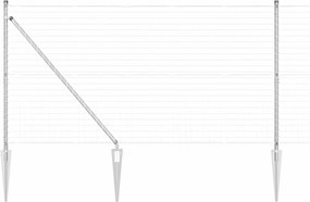 vidaXL Kerítés oszlopokkal Ezüst 1,2 x 10 m Acél
