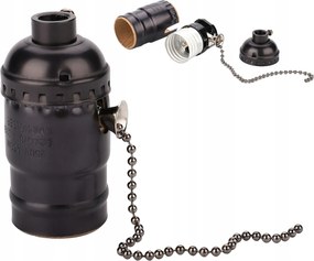 Dekorációs Lámpatest E27 Vintage Fekete Fém