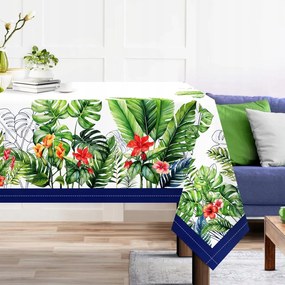 Abrosz asztalra 140x180 cm Textil Foltálló Prémium levelek és virágok