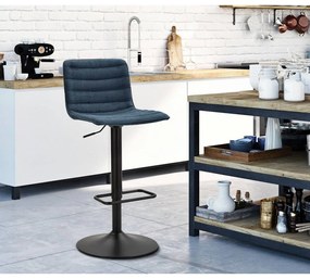 Petróleumkék-fekete állítható magasságú bárszék (ülésmagasság 61 cm) Malia – Mauro Ferretti
