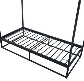 [en.casa] Baldachinos ágy Kristianstad matraccal 90x200 cm fekete