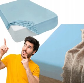 Jersey gumis lepedő pamut ágyhoz 160x200 kék, kék