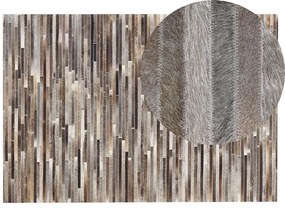 Szürke és barna bőrszőnyeg 140 x 200 cm TUZLUCA Beliani