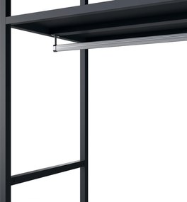 Irodai polc nyitott ruhaakasztó rúddal, recepcióra és váróterembe, fém, antracit, 800x2200x400 mm: ARIEL