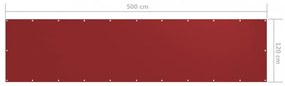 piros oxford-szövet erkélyparaván 120 x 500 cm