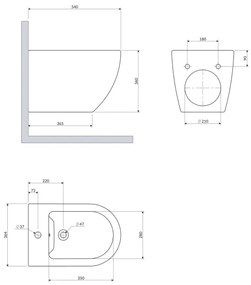 OMNIRES OTTAWACMBIBP - OTTAWA függesztett bidé, kerámia / fényes fehér