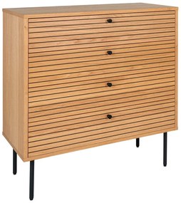 Natúr színű magas komód tölgyfa dekorral 80x85 cm Kyoto – House Nordic