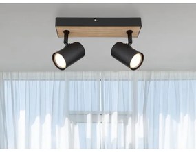 Globo 57911-2BW - Spotlámpa ROBBY 2xGU10/35W/230V fekete/barna