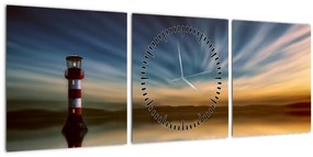 Világítótorony képe (órával) (90x30 cm)