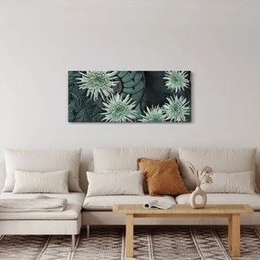 Kép - Zöld virágok (120x50 cm)