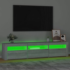 szürke sonoma színű TV-szekrény LED-lámpákkal 180x35x40 cm